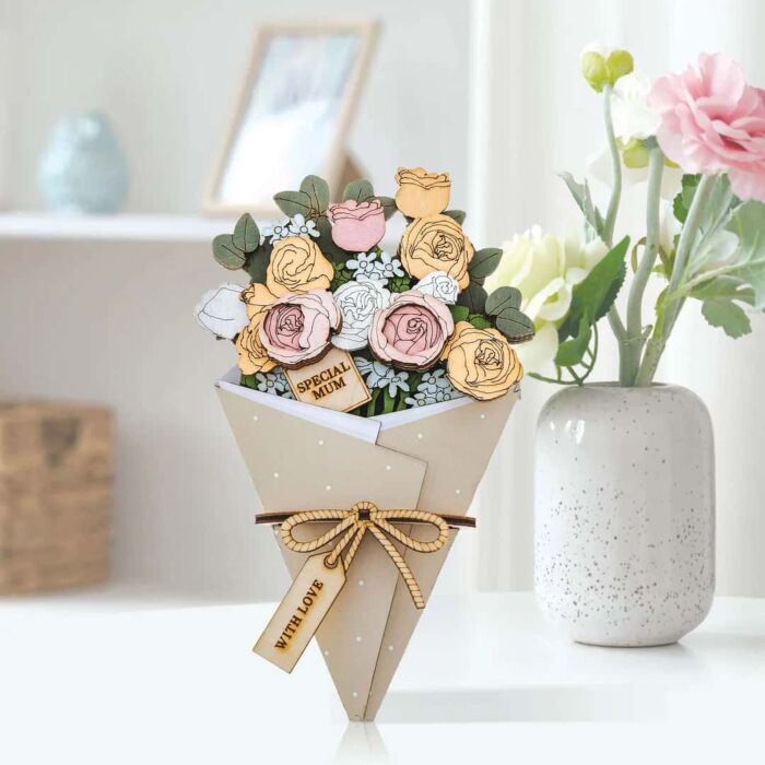 Wild & Wood Mum 3D Flower Figurine Card Letterbox Gift